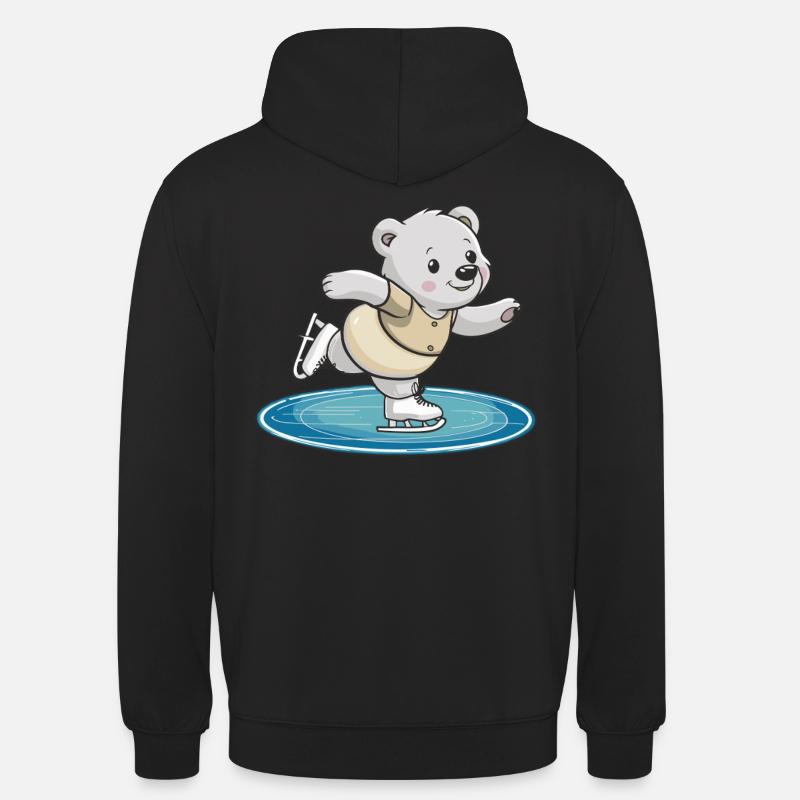 Eislaufender Bär auf Eisfläche - Unisex Hoodie - Schwarz