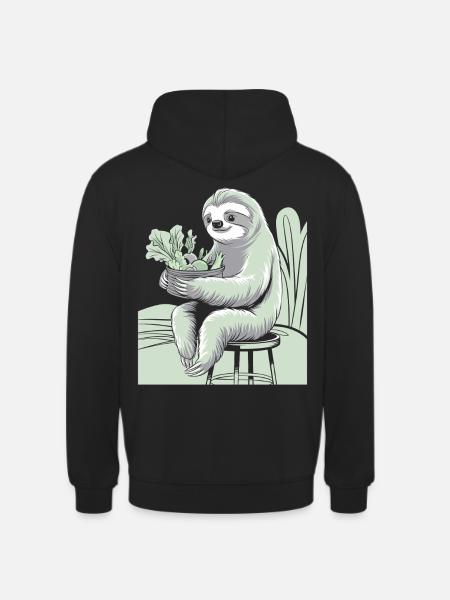 Relaxed Sloth Vegan Vegetarian Delight - Unisex Hoodie - black