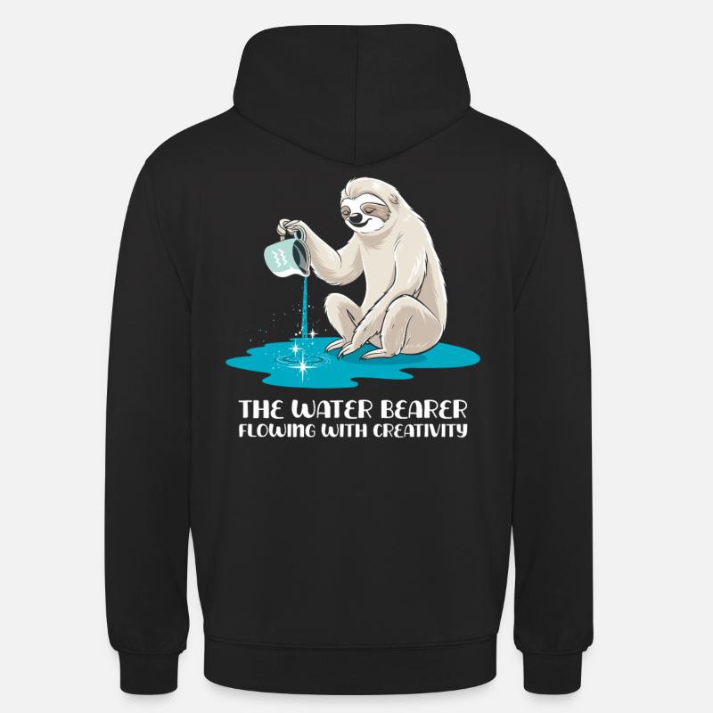 Wassermann Faultier: Der Wasserträger der - Unisex Hoodie - Schwarz