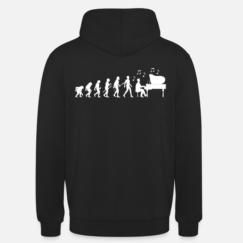 Évolution du pianiste - Sweat-shirt à capuche unisexe - noir
