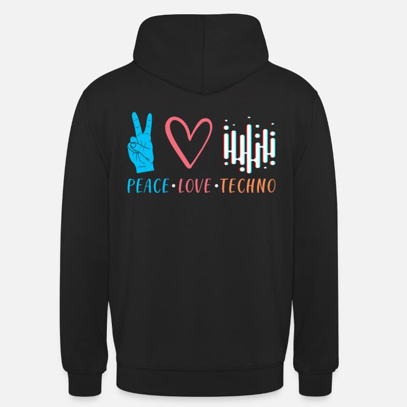 Techno - Sweat-shirt à capuche unisexe - noir