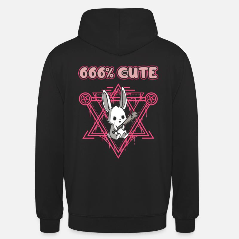 666% Mignon kawaii Satanic Goth - Sweat-shirt à capuche unisexe - noir