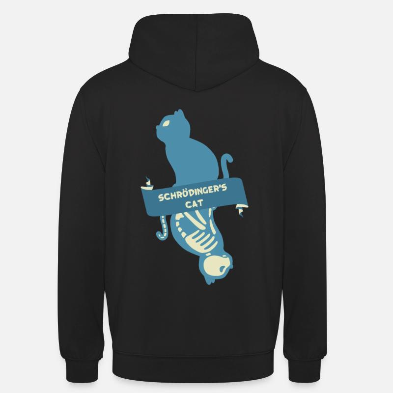Cadeau de t-shirt Physics Cat de Schrödinger avec un t-shirt Physics - Sweat-shirt à capuche unisexe - noir