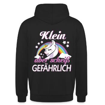 Lustige Sprüche Frauen Einhorn Einhörner Spruch - Unisex Hoodie - Schwarz - Hinten - Michal (187cm)