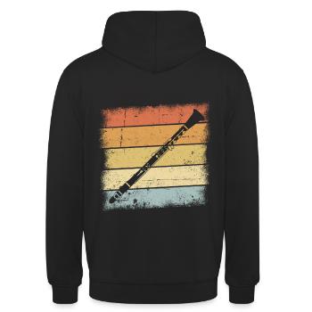 Klarinette - Unisex Hoodie - Schwarz - Hinten - Michal (187cm)