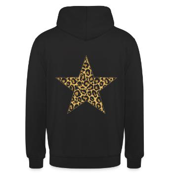 Stern Leopard - Unisex Hoodie - Schwarz - Hinten - Michal (187cm)