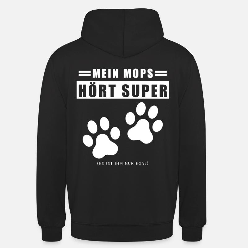 Mops Leben - Unisex Hoodie - Schwarz