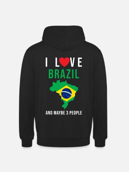 Brésil j'aime le Brésil - Sweat-shirt à capuche unisexe - noir
