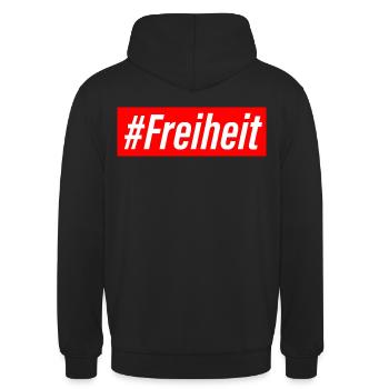 Freiheit - Unisex Hoodie - Schwarz - Hinten - Michal (187cm)