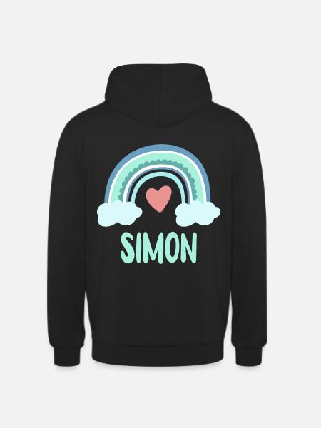 Simon Name Rainbow Baby - Unisex Hoodie - black