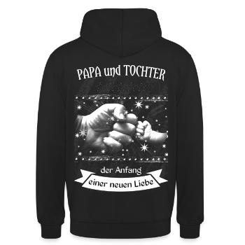 Papa und Tochter - Unisex Hoodie - Schwarz - Hinten - Michal (187cm)