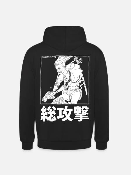 Victoria in Aktion - Unisex Hoodie - Schwarz