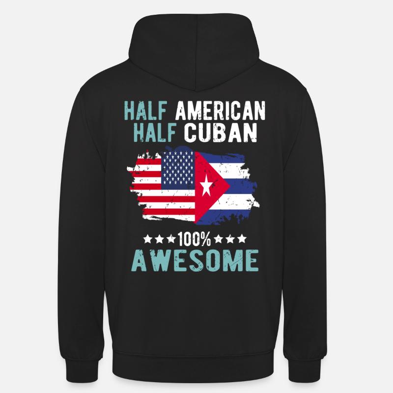 Half American Half Cuban - Unisex Hoodie - black