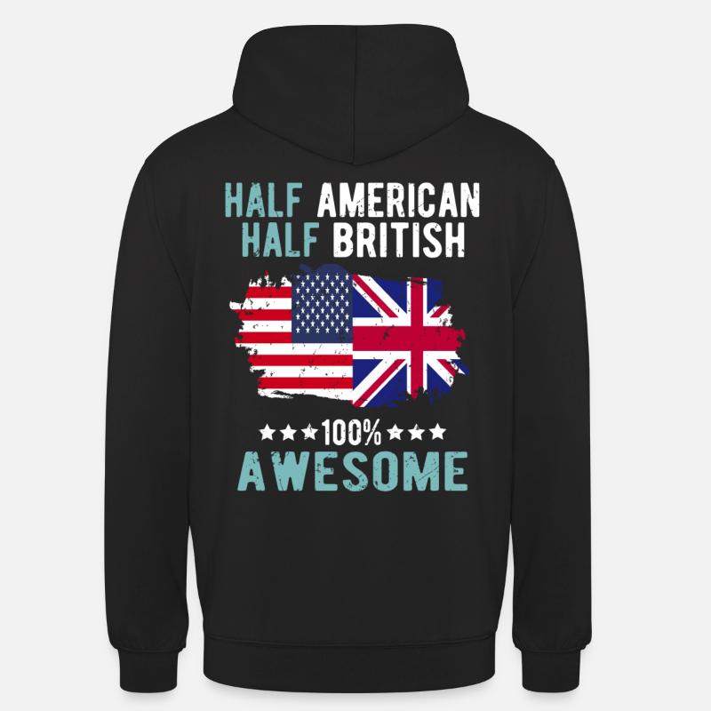 Half American Half British - Unisex Hoodie - black