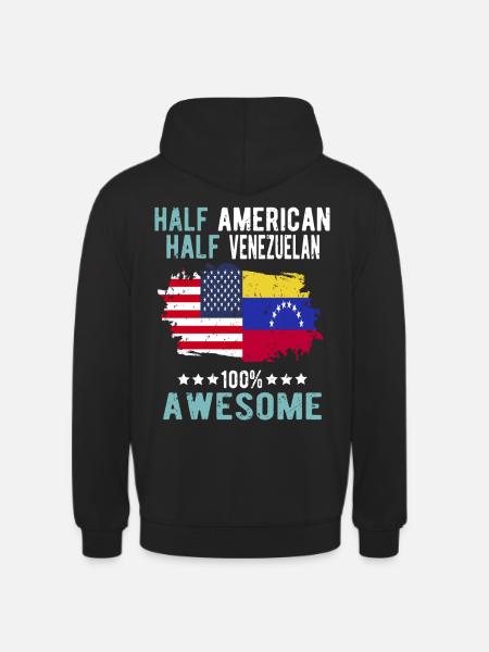 Half American Half Venezuelan - Unisex Hoodie - black