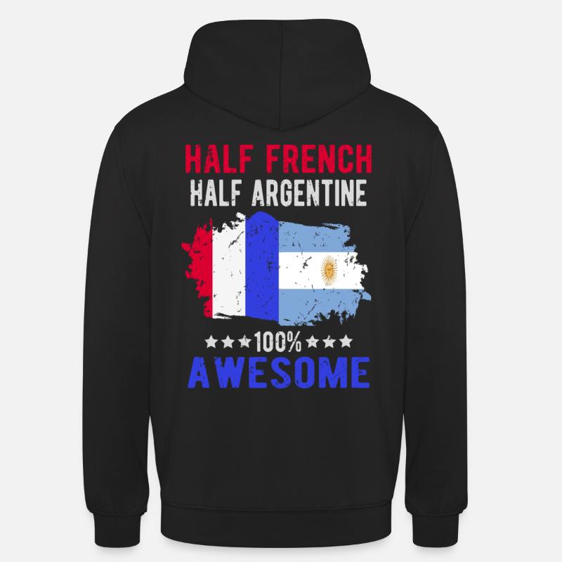 Moitié Français moitié Argentine - Sweat-shirt à capuche unisexe - noir
