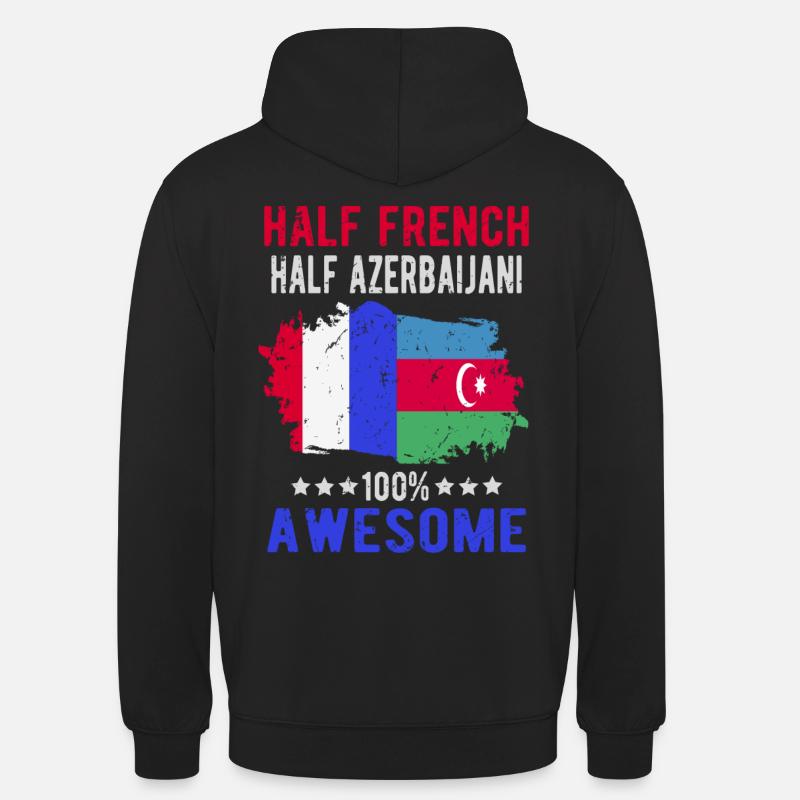 Moitié Français moitié azerbaïdjanais - Sweat-shirt à capuche unisexe - noir