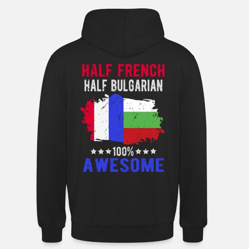 Moitié Français moitié bulgare - Sweat-shirt à capuche unisexe - noir