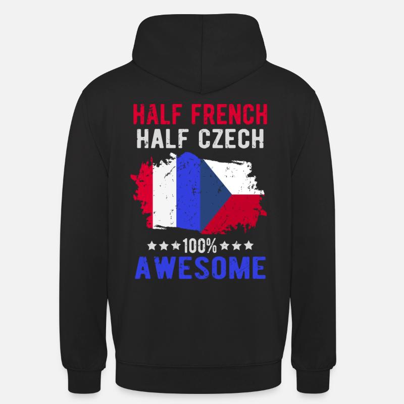 Halb Franzose Halb Tscheche - Unisex Hoodie - Schwarz