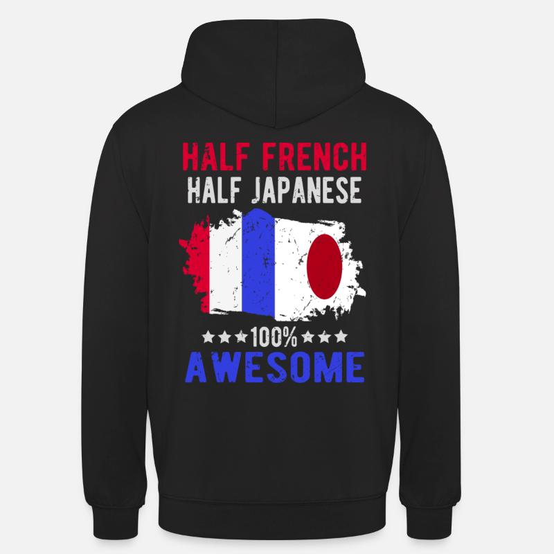 Moitié Français moitié japonais - Sweat-shirt à capuche unisexe - noir