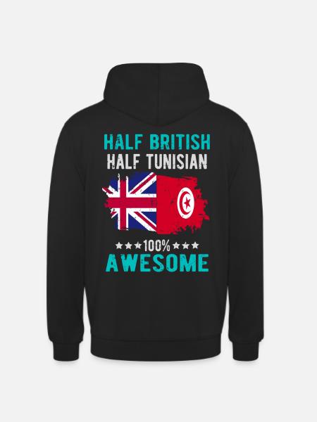 Half British Half Tunisian - Unisex Hoodie - black
