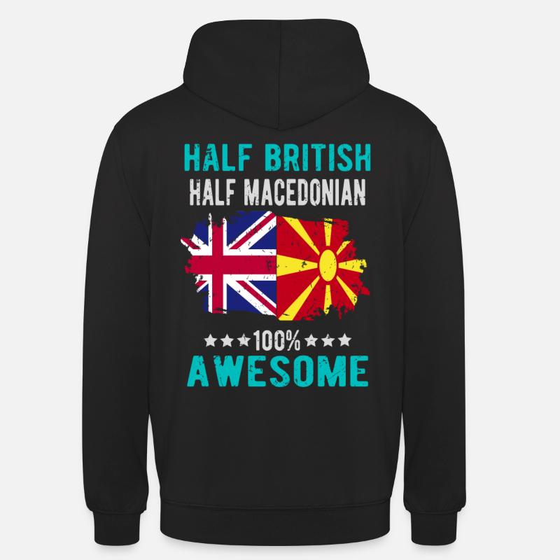 Moitié britannique moitié macédonien - Sweat-shirt à capuche unisexe - noir