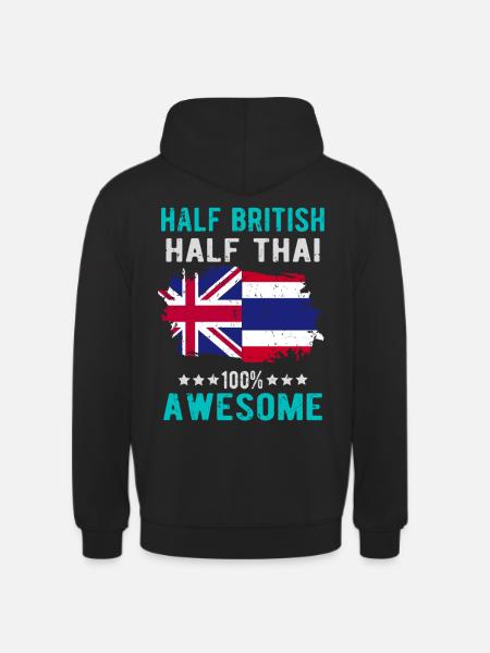 Halb Brite Halb Thailänder - Unisex Hoodie - Schwarz