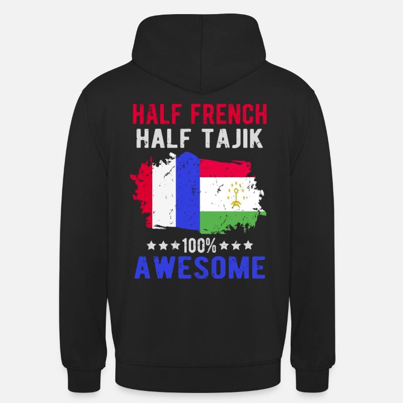 Moitié Français moitié tadjik - Sweat-shirt à capuche unisexe - noir