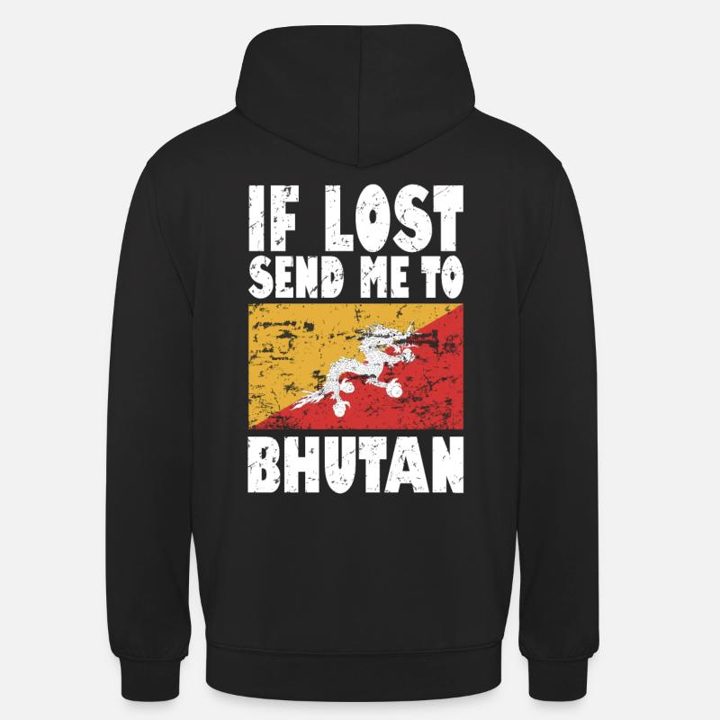Drapeau du Bhoutan Disant - Sweat-shirt à capuche unisexe - noir