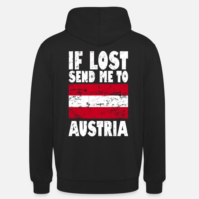 Slogan du drapeau de l’Autriche - Sweat-shirt à capuche unisexe - noir