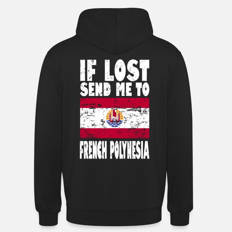 French Polynesia Flag Saying - Unisex Hoodie - black