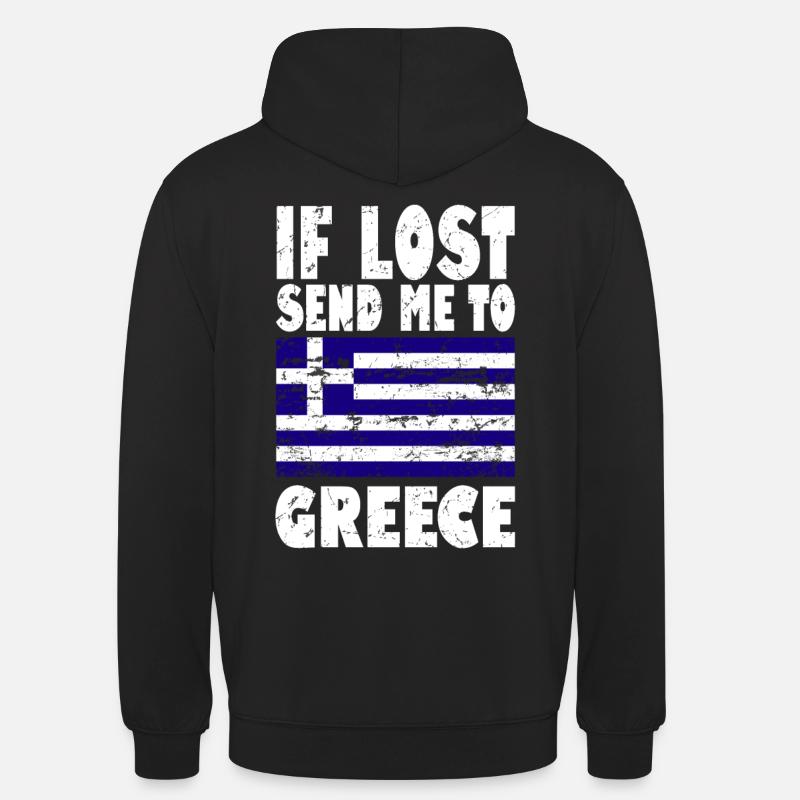 Greece Flag Saying - Unisex Hoodie - black