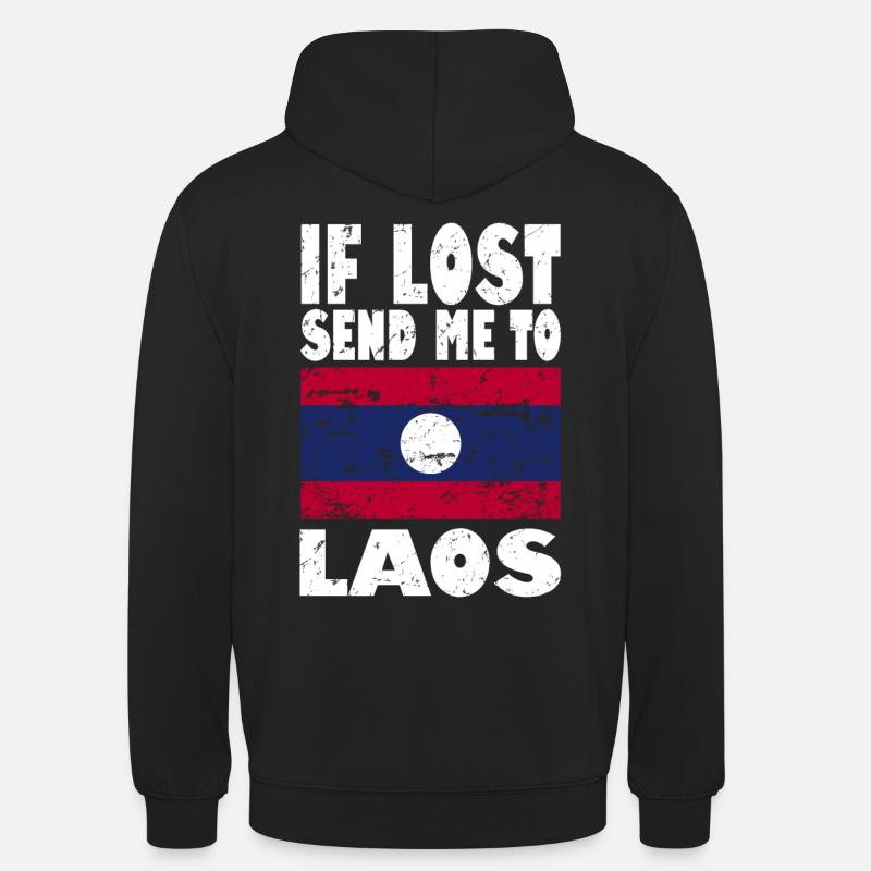 Drapeau du Laos - Sweat-shirt à capuche unisexe - noir