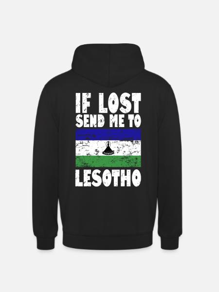 Lesotho Flagge Spruch - Unisex Hoodie - Schwarz