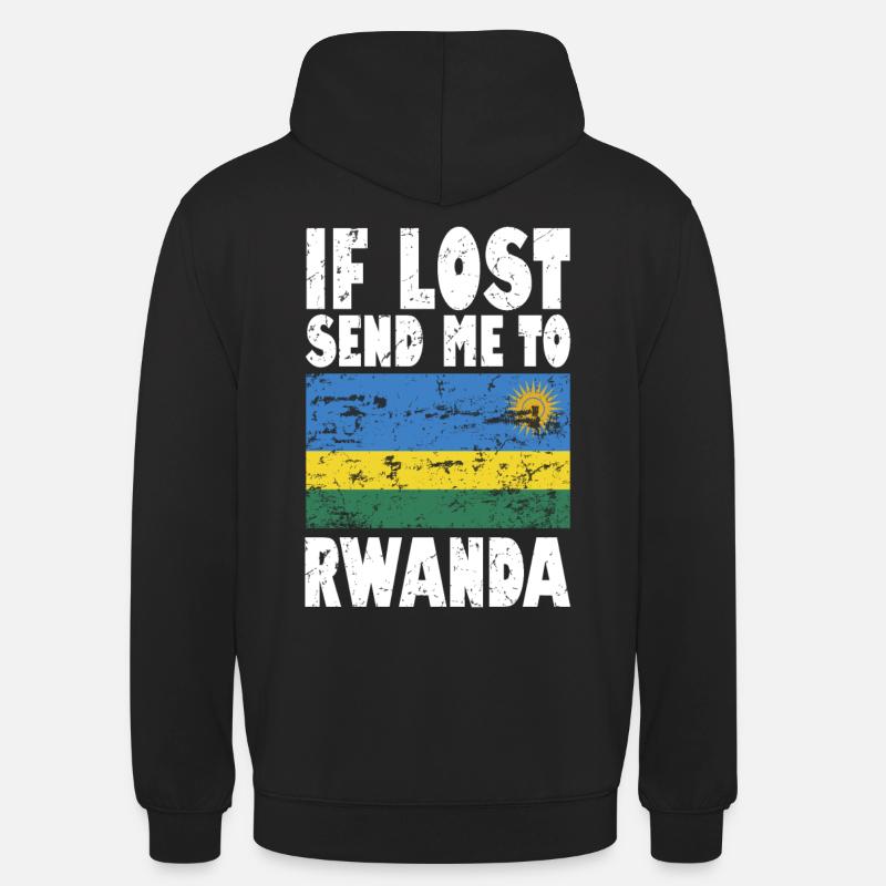 Drapeau du Rwanda - Sweat-shirt à capuche unisexe - noir