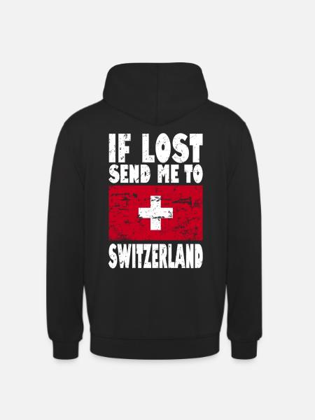 Slogan du drapeau suisse - Sweat-shirt à capuche unisexe - noir