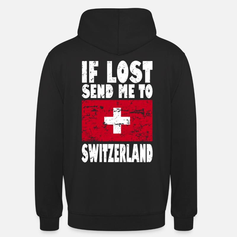 Slogan du drapeau suisse - Sweat-shirt à capuche unisexe - noir