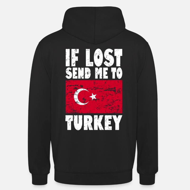 Drapeau de la Turquie - Sweat-shirt à capuche unisexe - noir
