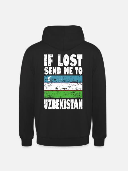 Uzbekistan Flag Saying - Unisex Hoodie - black