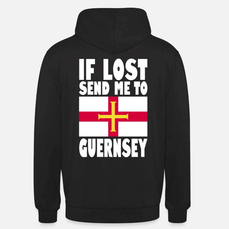 Dicton du drapeau de Guernesey - Sweat-shirt à capuche unisexe - noir