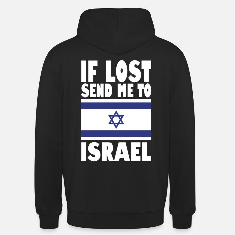 Dicton du drapeau Isreal - Sweat-shirt à capuche unisexe - noir