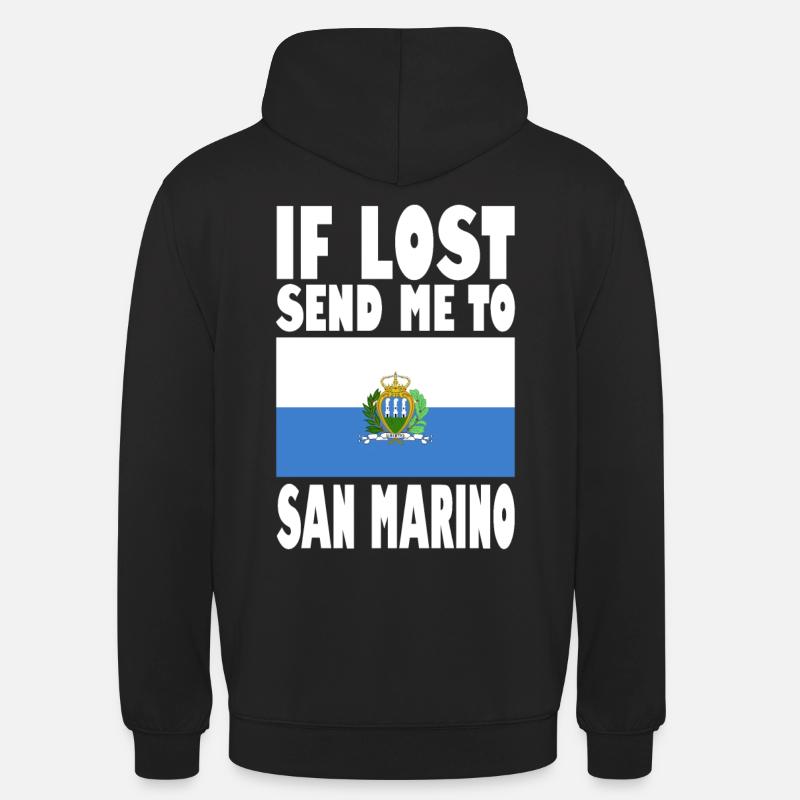 Drapeau de Saint-Marin - Sweat-shirt à capuche unisexe - noir