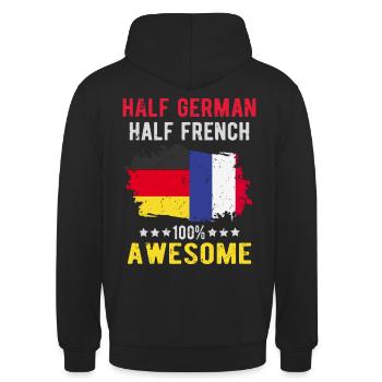 Halb Deutsch Halb Deutsch - Unisex Hoodie - Schwarz - Hinten - Michal (187cm)