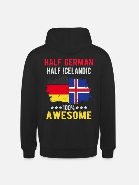 Halb Deutsch Halb Isländer - Unisex Hoodie - Schwarz