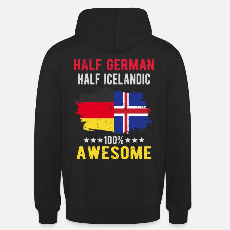 Halb Deutsch Halb Isländer - Unisex Hoodie - Schwarz