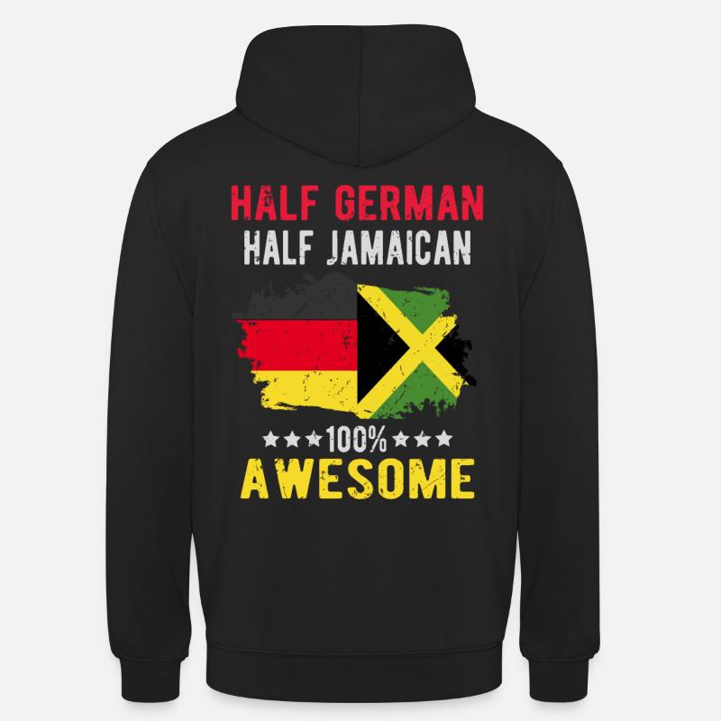 Moitié allemand moitié jamaïcain - Sweat-shirt à capuche unisexe - noir