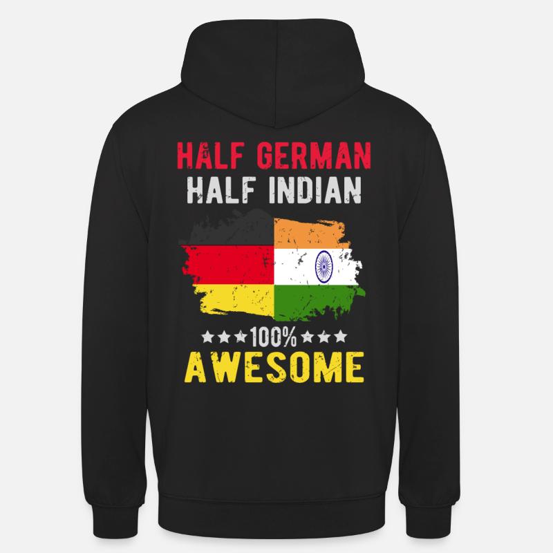 Moitié Allemand Moitié Indien - Sweat-shirt à capuche unisexe - noir