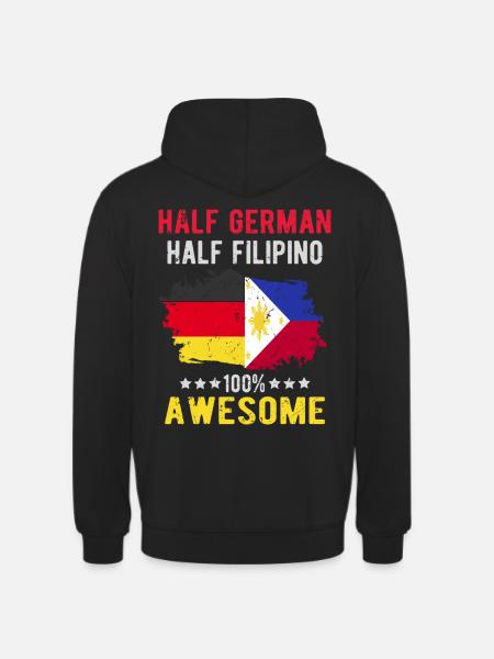Moitié allemand moitié philippin - Sweat-shirt à capuche unisexe - noir