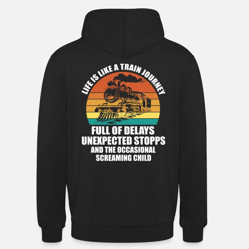 La vie est comme un voyage en train - Sweat-shirt à capuche unisexe - noir