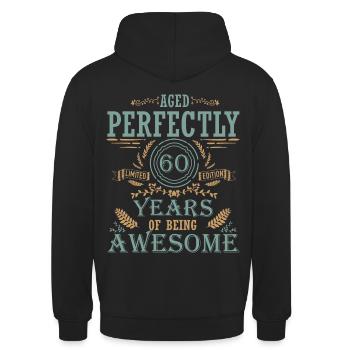 60th birthday - Unisex Hoodie - black - Back - Michal (187cm)